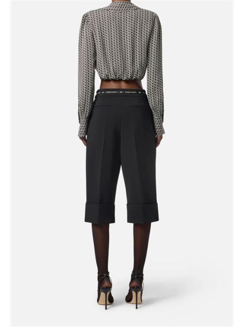 BERMUDA SHORTS WITH LOGO TAPE ELISABETTA FRANCHI | PA11656E2110 Nero